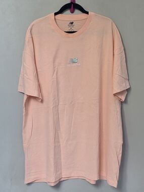 New Balance Men's Light Peach Short-Sleeve Logo Tee